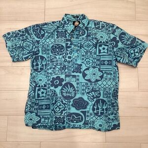 Reyn Spooner half button short sleeve shirt Men’s size large floral cactus